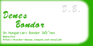 denes bondor business card